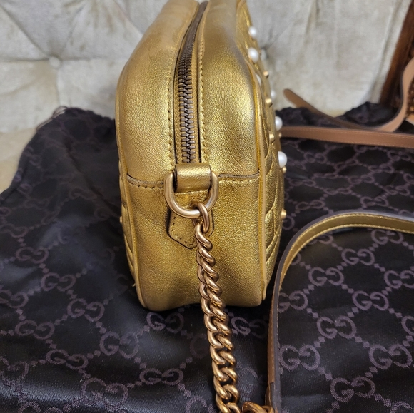 Authentic Gucci Pearl Studded GG Marmont camera bag - Picture 3 of 15